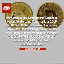 Now dogecoin is positioned as a very simple, affordable cryptocurrency for personal purposes. Faktastisch Hatte Er Seine Coins Bis Heute Behalten Ware Er Milliardar Facebook