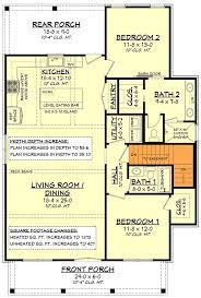 2 Bed Cottage House Plan With Porches