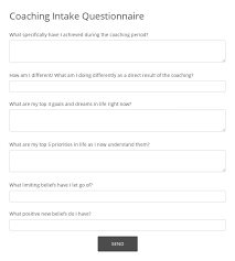 free coaching intake questionnaire