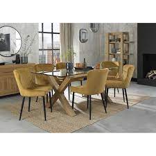 Modern Clear Glass Top 6 Seater Dining