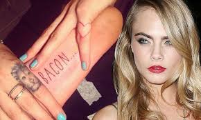 Original artwork by emil landgreen. The Worst Celebrity Tattoos Ever Seen Cara Delevingne Must Really Looove Bacon