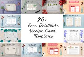 20 free recipe cards printable easy