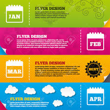 Flyer Brochure Designs Calendar Icons January February March