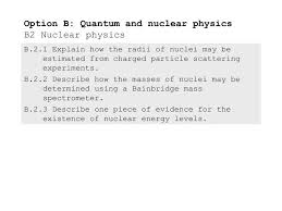 Quantum And Nuclear Physics B2 Nuclear