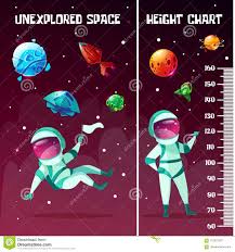Vector Height Chart Wall Meter Spaceman Cosmos Stock