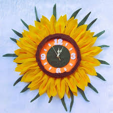 Felt Yellow Sunflower Wall Clock