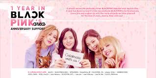Which contains strong images of the four members with distinct personalities, and 'unreleased. 1 Year In Blackpink S Area