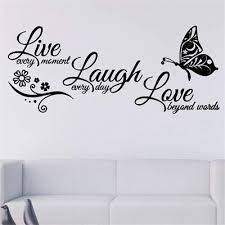Wall Sticker Live Laugh Love Flower