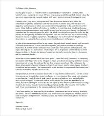 Letter Of Recommendation For Student Template Teacher