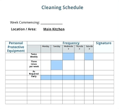House Cleaning Chart Template Schedule Checklist For Maid