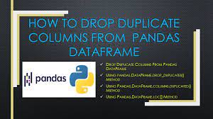 how to drop duplicate columns in pandas