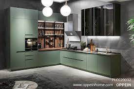 Green Lacquer Handleless Kitchen