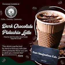dark chocolate pistachio latte drinks