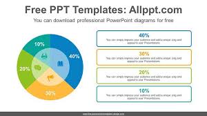 5 split pie chart powerpoint diagram 5