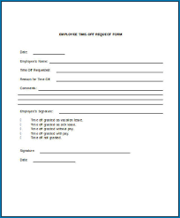 Printable Time Off Request 773