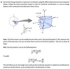 Solved 1 Derive The Energy Equation