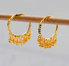 gold hoop sleeper earrings gold plated