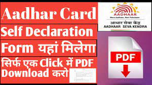 aadhaar self declaration form hindi