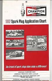 1967 Champion Spark Plug Application Chart Motorcycles