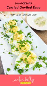 curried deviled eggs with chile lime