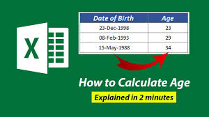 how to calculate age using a date of