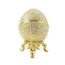 faberge style egg box 24k gold plated