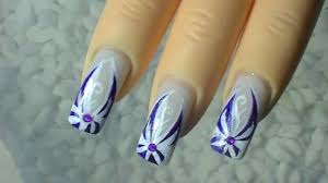 White, despite just how easy it is, it represents peace and also mightiness, strength and also greatness. Nail Art Design Tutorial Purple Dark Blue White Youtube