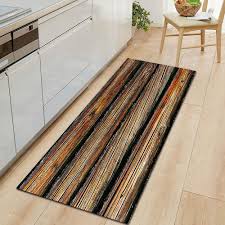 colorful striped kitchen mat wooden