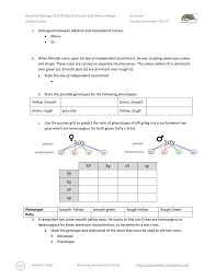 Chapter 10 dihybrid cross worksheet answers. Essential Biology 10 2 Dihybrid Crosses Gene Linkage