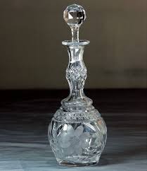 Cut Crystal Decanter With Etched Flower