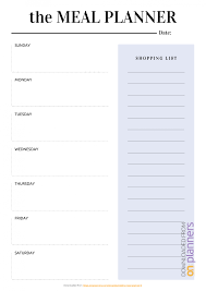 Download Printable Shopping Template For Meal Planning Pdf