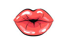 kiss woman lips mouth vector drawing