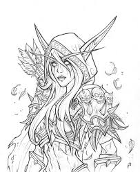 World of warcraft dwarf coloring pages sketch coloring page. Kal Dorei Sylvanas Windrunner Elf Drawings Warcraft Art Art