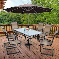 Glass Top Outdoor Patio Dining Table