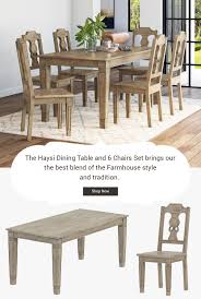 Habitat ashdon solid wood dining table & 6 chairs. Haysi Rustic Solid Wood Dining Table 6 Chairs Set Rustic Solid Wood Dining Table Solid Wood Dining Table Wood Dining Table