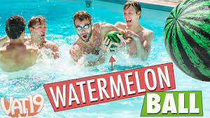 rugby in the pool with watermelon ball