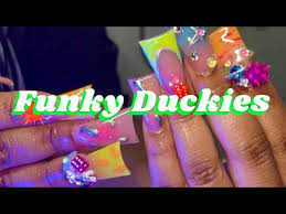 acrylic nail tutorial funky duckies