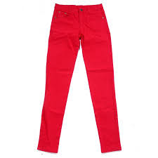 Womens Jeans Jeggings Five Pocket Stretch Denim Pants Red Large