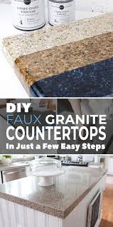 A simple repainting of the countertops can be done in an afternoon and you don't need to be incredibly skilled to do this task. Diy Faux Granite Countertops In Just A Few Easy Steps The Budget Decorator