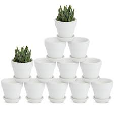 white clay mini terracotta pots