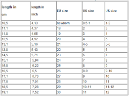 Mum Baby Collection Baby Toddler Shoe Size Chart