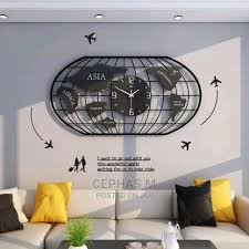 Grand World Map Wall Clock In Central