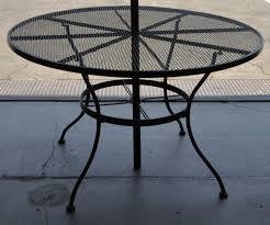 Patio Table Black Wire Round Mesh