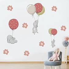 Qucheng Bunny Wall Stickers Balloon
