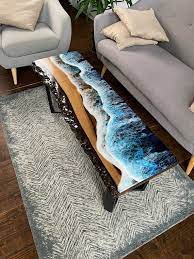 Ocean Wave Table Resin Art Sofa Table