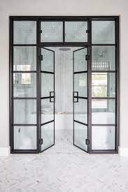 Glass Shower Frame With Double Doors