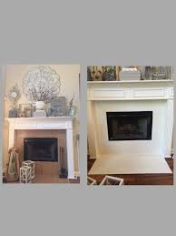painted tile around fireplace with diy