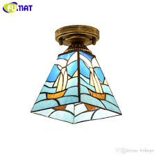 2020 Fumat Ceiling Lights Tiffany Lamp Stained Glass Luminaria Plafondlamp Led Lighting Fixture E27 8 Inch Loft Home Deco Shell Lamps From Bobogo 86 43 Dhgate Com