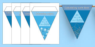 Physics Equation Triangles Display Bunting