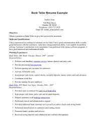Bank Teller Resume With No Experience Objectives Throughout Examples